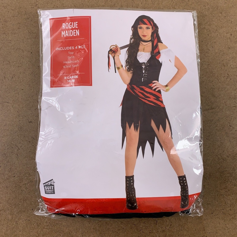 Amscan Women's Size XL 14-16 Rogue Maiden Pirate 3 Piece Costume NWT *Flaw